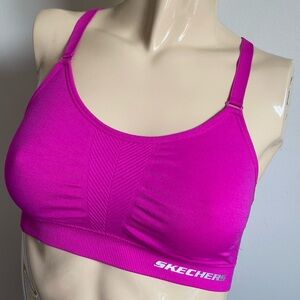 Medium Skechers Hot Pink Wireless seamless racerback sports bra